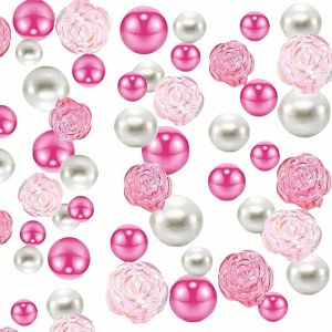 Christmas Vase Filler91 Pcs Acrylic Canydy Cane Peppermint Gems Sensory Bin Fillers for Xmas Centerpieces Table DecorationsTable ScattersChristmas Craft (Red)