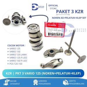 KZR (PROMO) PAKET 3 NOKEN AS + PELATUK KLEP + KLEP SET VARIO 125 150 / PAYUNG / TEMPLAR / BATANG KEM
