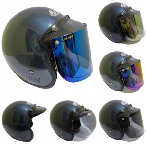 Helm bogo jpn arc retro grey kaca datar flat visor