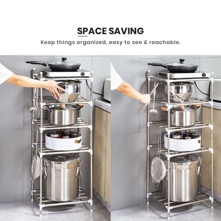 F&F:%20Cala%20Kitchen%20rack%20stainless%20steel/dish%20rack/pan%20rack/pot%20rack/rak%20dapur/rak%20barang%20dapur%20-%20Image%203