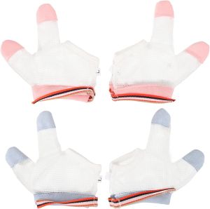 FOMIYES Baby Finger Gloves 2 Pairs Thumb Finger Sucking Stop Guard for Toddlers Anti- eating Gloves Easily Hold Nylon Infant Gloves for Baby Boys and Girls (Assorted Color) Universal Tool