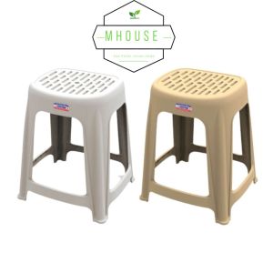 Ghế nhựa cao oval Duy Tân chân đế chống trượt kích thước 40.2 x 36.7 x 46.3 cm