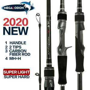 Megalodon 2020 New Fishing Rod Spinning/Casting Fishing Rod 2 Tips H/Mh Carbon Fiber Fishing Rod