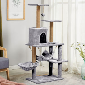 Greenpets Cat Tree Cat Tower Cat Condo Hammock Cat Climbing Grab board and column Cat Villa Multi-Tier Stable