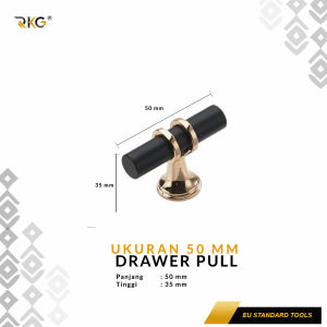 Tarikan Laci Lemari Nordic Black Gold Drawer Pull Handle DPL-7646MB