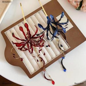 [COD] Beaution Chinese Style Spider Lily Flower Hair Sticks For Women Dripping Oil Tassel Hairpin Vintage Hanfu Chopsticks Hair Accessories