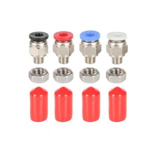 4x PTFE Tube Couplers Heat Resistant PC4 M6 Quick Connection Fittings Optimized for Fast Printing Projects