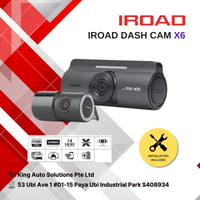 IROAD X6 FHD Car Dash Cam Video Recorder | Installation Inclusive | Front & Rear | 32GB micro SD memory card