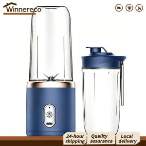 [Winnereco Flagship Mall] Small Travel Juicer Cups USB Multi-Function Juice Mixer Maker 400ml For Home Kitchen Food Processor