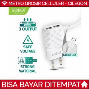 ROBOT RT - K5 Triple USB Charger Adapter Batok Kepala Casan Dual Output 2.4A 1pcs Original