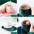 New Coffee Cup Warmer Heater And Saucer Automatic Heating Mug Pad Set With Box. 