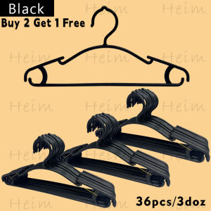 BUY 2 TAKE 1 Adult hangers 36pcs Grade A plastic hangers Black Plastic Hanger Clothes drying rack HEIM