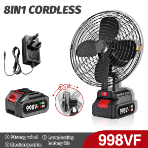 2998VF Lithium Battery Fan Rechargeable Portable Kipas Angin High-Power Adjustable Industrial Fan Suitable for office Dormitory Camping fan High Quality Cordless