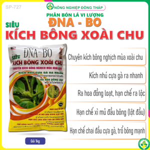 Phân Bón Lá vi lượng ĐNA-BO Hiệu SIÊU KÍCH BÔNG XOÀI CHU – Chuyên Kích Bông Nghịch Mùa Xoài Chu Kích Nhú Cựa Gà Ra Nhanh Ra Hoa Đồng Loạt (Gói 1Kg)