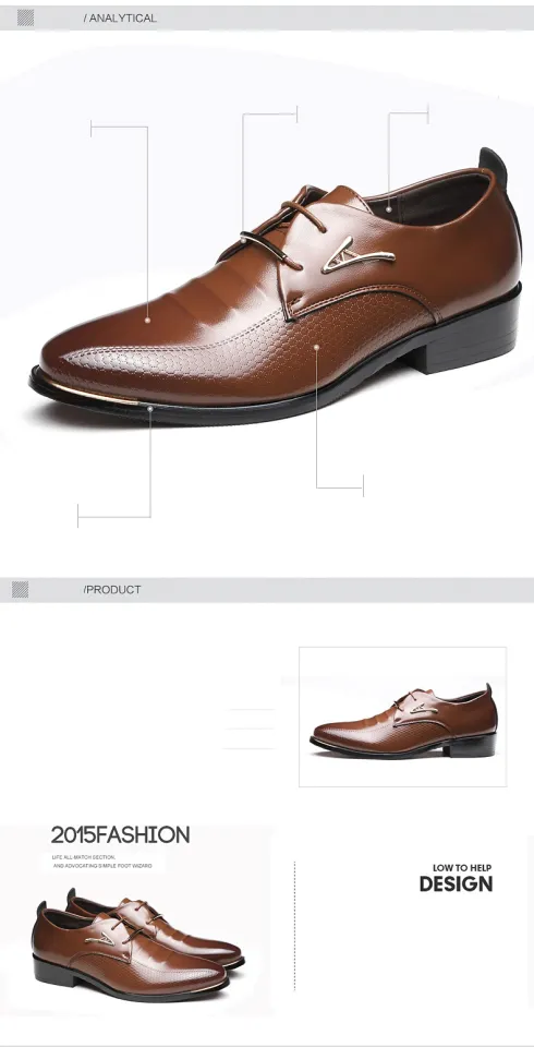 ORNGMALL Men Business Leather Shoes Plus Size 37-48 British Style