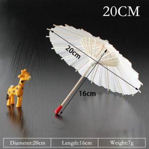 White Chinese Paper Umbrella DIY Handmade Wooden Handle Umbrella Wedding Decor and Dance Props