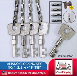Kunci AMANO Station Key No.1234 +K Key | Kunci Jam Amano For Watchman Clock *4 Keys + K Key