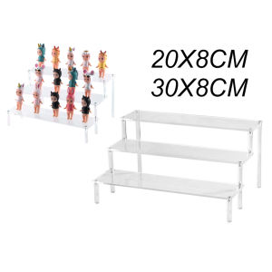 Clear Acrylic Display Stand Riser Shelf Large Holder Storage Rack For Funko Figure Cupcake Dessert Perfume