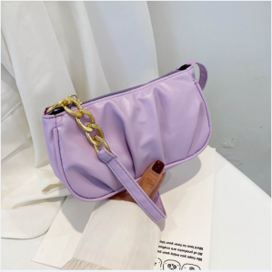 Double.lucky ใหม่ กระเป๋าแฟชั่น สะพายไหล่ สายโซ่คล้อง สีพาลเทล ขนาดเล็ก