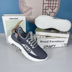 Flying weaving sports mens shoes summer breathable casual shoes all-match mens trendy shoes mesh student running shoes men