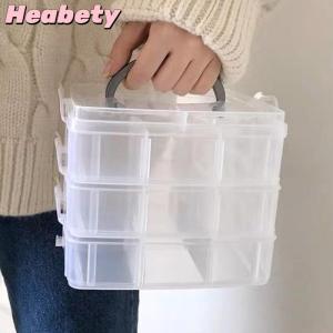 Heabety Transparent Jewelry Storage Box Large-Capacity Finishing Box Necklace Ring Stud Earrings Storage Box Jewelry Box Ornament Box