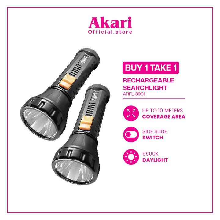 Akari Buy 1 Take 1 LED Rechargeable Flashlight - (ARFL-8901