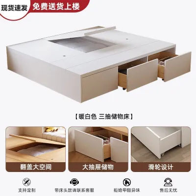 [CozyNest ]Drawerssinglesuper Singlequeenking Bed Frame With Storage Organiser