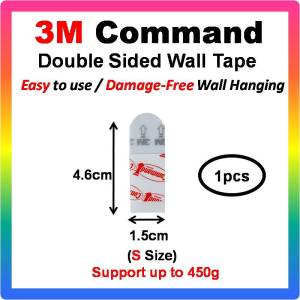 3M Command Strong Double Sided Tape Strip Adhesive Refill for Wall Hanging