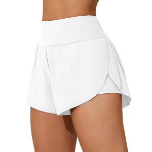 CHARMO Women Swim Shorts Side Split Swim Trunk 2 in 1 Board Shorts with Pockets Swim Bottom