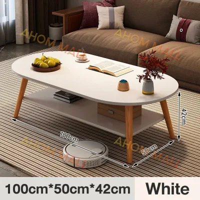 Cloud Coffee Table Mango Meja Double Layered Sofa Table Tea Table Elliptical Corner Rental House Simple Table ruang tamu mini Kecil 云朵茶几