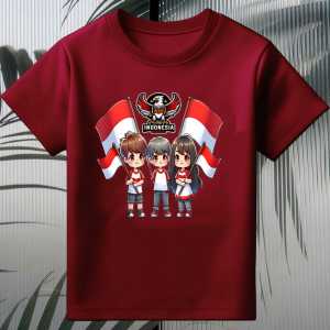 Kaos atasan anak usia 1-12 tahun Dirgahayu 17 Agustus 1945 lengan pendek