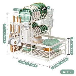 SG Drain Rack Auto Tray drying with Holder Dish Drainer dish rack kitchen organiser Kitchen