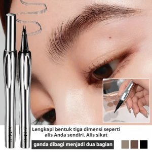 2 Points Eyebrow Pen/ Waterproof Dan Tahan Lama 2 Tip Eyebrow Pencil/Long Lasting Anti Luntur Natural Eyebrow