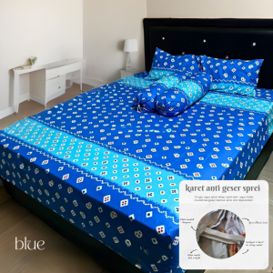 Sprei Jumputan Batik Anti Geser Double Karet Premium Aesthetic JBS | FREE SARUNG BANTAL DAN SARUNG GULING