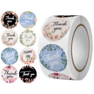500pcs 1inch Thank You Stickers For Envelope Sealing Labels Stationery Supplies Handmade Wedding Gift Christmas Sticker