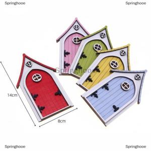 [COD] Springhooe บ้านตุ๊กตาประตูเทพนิยายทำจากไม้ขนาดเล็กรูปหน้าประตูตุ๊กตารูปจำลองสวนขนาดเล็กอุปกรณ์ตกแต่งเฟอร์นิเจอร์แบบทำมือ
