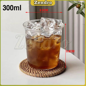 ZEO Drinking Glass Cup Light Transparent Glassware For Juice Coffee Cup 300ML 400ML