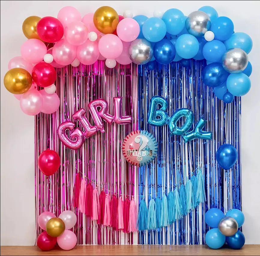 Gender Reveal Party in a Box  Baby Shower Balloon Decor Pink Blue