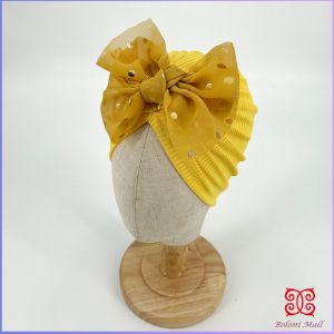 Boloni หมวกบีนนี่ผ้าโพกหัวประดับโบว์ หมวกเด็กแรกเกิดโบว์ใหญ่ น่ารักเกินปุยมุย   baby hat