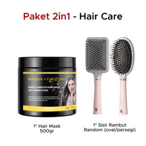 [Combo 2in1] YURIZUMI Hair Mask 500g + Sisir Rambut Melembutkan & Melembabkan Rambut