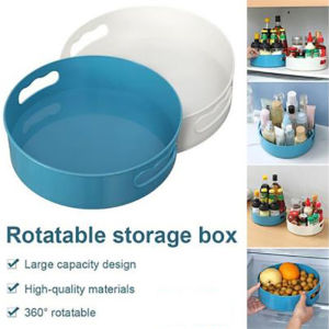 Multifunctional Kitchen 360 Rotating Condiment Storage Tray/Spice Jar Snack Storage Container/Desk Office Sundries Organizer Storage Box