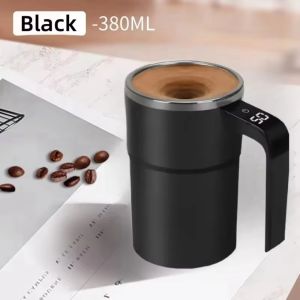 DAWEIF 380ML Mini Electric Coffee Cup Rotating Blender With Cover USB Electric Mixing Cup Travel Warmer Automatic Mixing Cup for Coffee/Milk