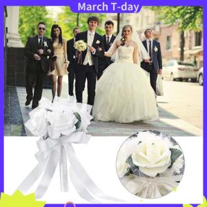 March ช่อดอกไม้ผ้าไหมทำจากดอกกุหลาบประดิษฐ์สำหรับเจ้าสาวช่อมือสำหรับตกแต่งเพื่อนเจ้าสาว