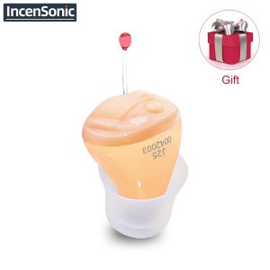 A pair of hearing aids audifonos J25 ear amplifier Super MINI hearing aids for elderly/deaf hearing aids invisible