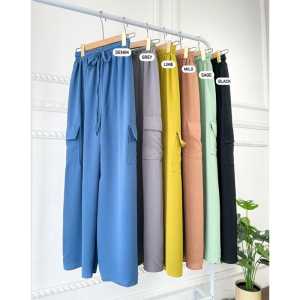 Paket Hemat 100ribu Dapat 4pcs Kulot Cargo Crinkle Airflow Premium Size Jumbo  / Celana Kargo Wanita Terlaris 2024