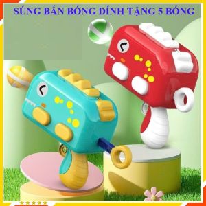 Đồ chơi súng ném bóng dính tặng kèm 5 bóng Freeship súng bắn phi tiêu cho bé kèm bảng phi tiêu khủng long bắn bong cho bé - Đồ chơi trẻ em thông minh