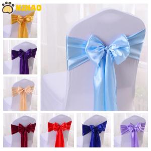 【N2HAO】 Colourful Satin Sash Wedding High Quality Chair Bow For Chair Covers Sash Birthday Party Hotel Show Decoration Wholesale