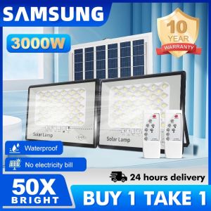 SAMSUNG BUY 1 TAKE 1 3000W Solar Light Outdoor Waterproof Solar Spotlight IP67 Solar Light