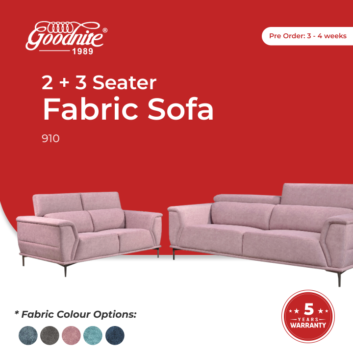 [EASY CLEAN SOFA]Goodnite Easy Clean Fabric Sofa (910) 5 Years Warranty Lazada