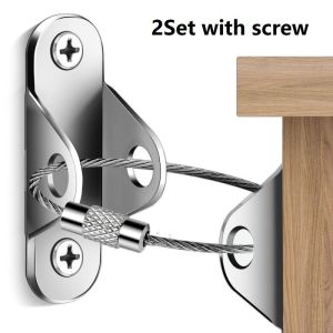 2set Kit Penyangga Furniture Anti Tip Furniture Anchors Universal Anti Tip Yang Dapat Disesuaikan Untuk Melindungi Balita